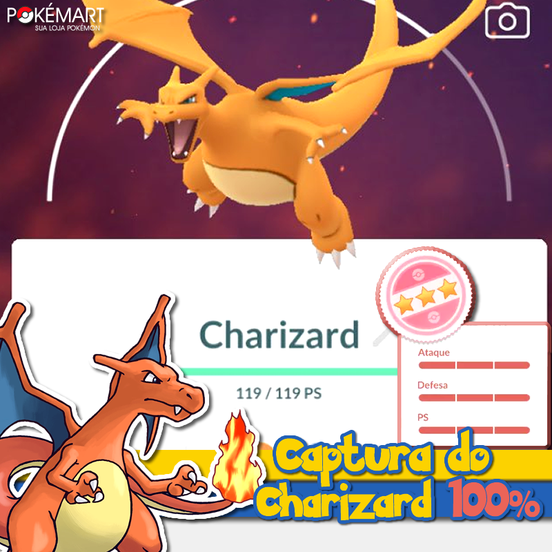 MEGA EVOLUI O CHARIZARD SHINY 100% & COLOQUEI NO CP MAXIMO